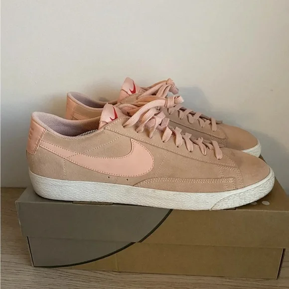Nike SB Blazer Low Pink Orange Suede Lace-Up Sneakers 371760-801- Mens Size 12 - Picture 4 of 11